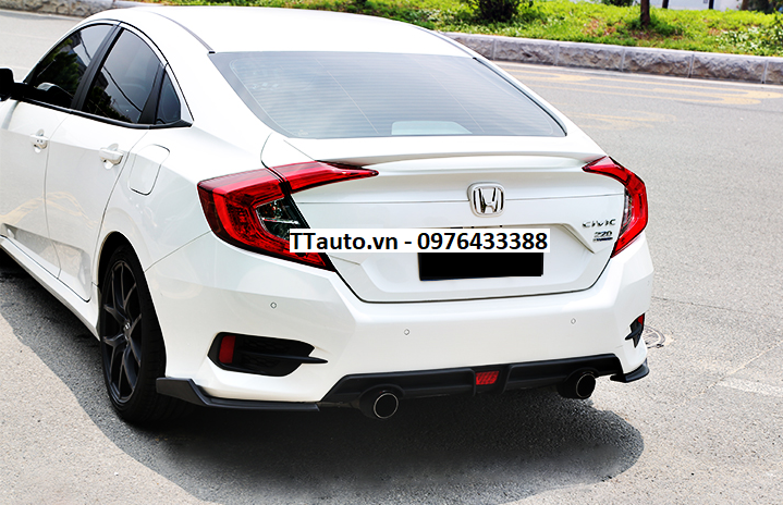 Độ ống xả kiều mới cho Civic 2016-2021 (pô thật)