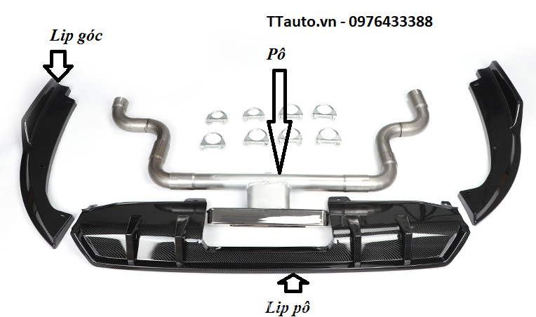 Độ ống xả kiểu Si cho Civic 2016-2020 (pô thật)
