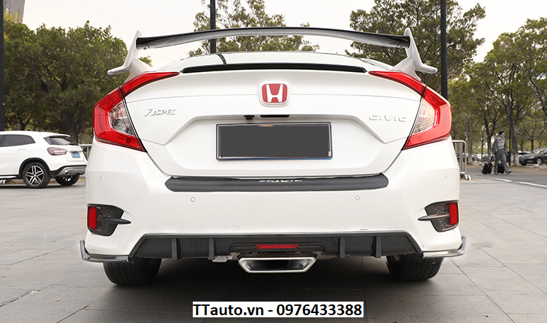 Độ ống xả kiểu Si cho Civic 2016-2020 (pô thật)