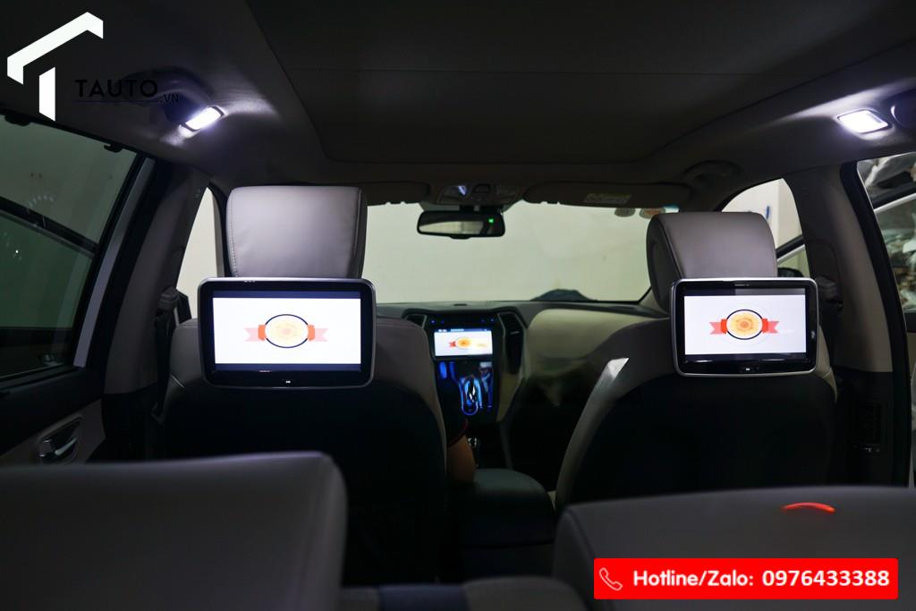 Gắn màn hình gối đầu Android Hyundai Santafe 2019