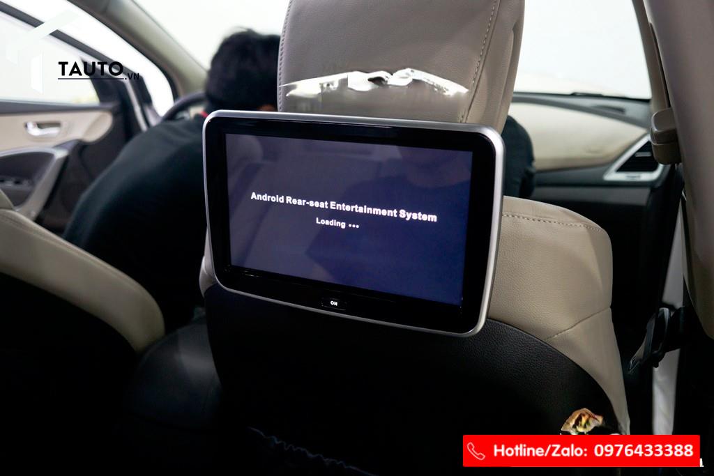 Gắn màn hình gối đầu Android Hyundai Santafe 2019