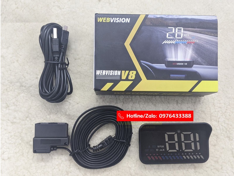 WEBVISION HUD V8 – HIỂN THỊ THÔNG TIN TRÊN KÍNH LÁI