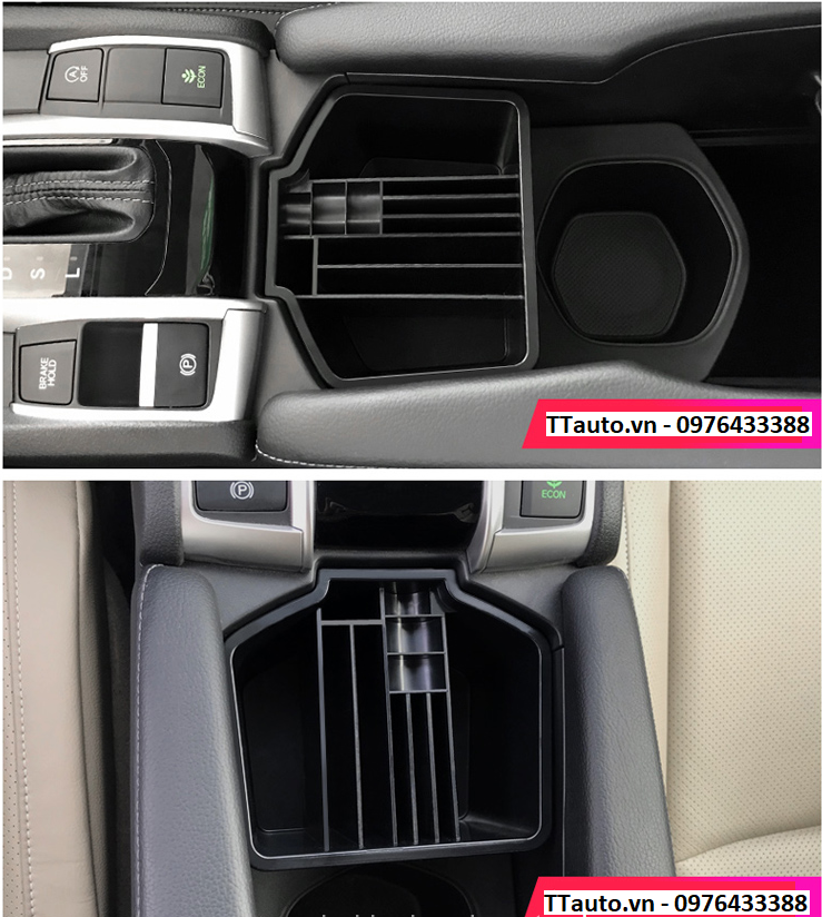 Khay để đồ hộc kê tay tiện dụng cho Civic 2016-2020 (mẫu 2)