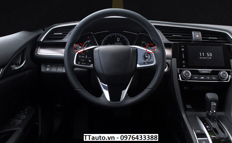 Lắp thêm lẫy chuyển số trên vô lăng cho Civic E 2019, 2020