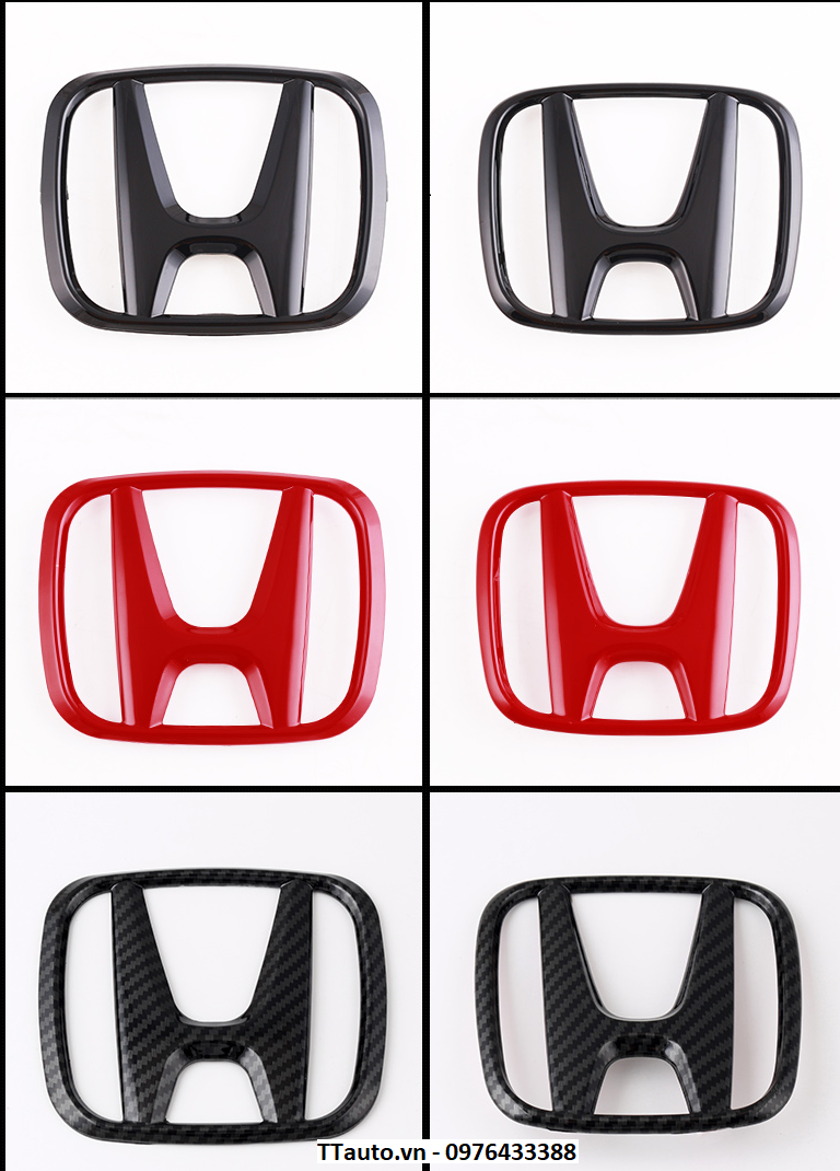 Logo chữ H trước sau màu đỏ, đen và Carbon cho Civic 2016-2022