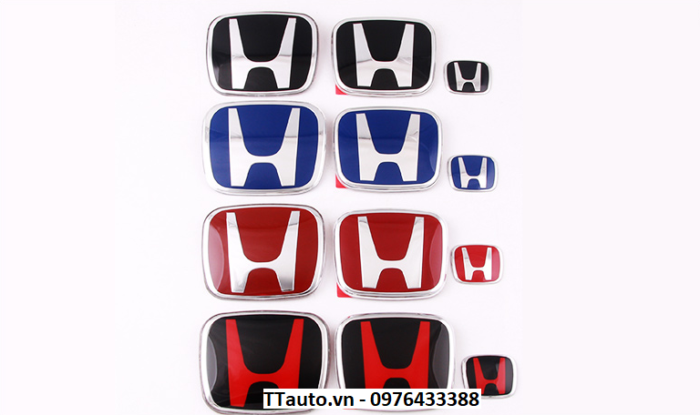 Bộ logo Honda chữ trắng nền đỏ