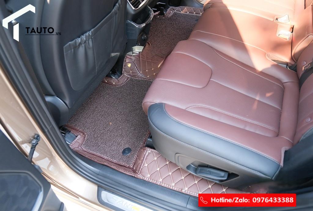 Lót sàn da full cốp cho Hyundai Santafe 2019