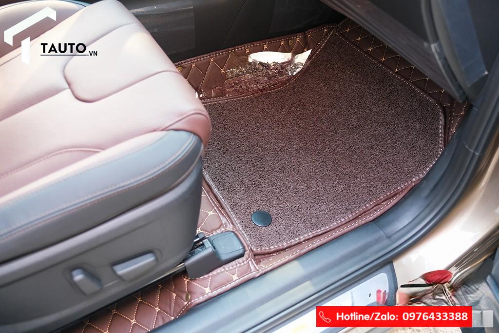 Lót sàn da full cốp cho Hyundai Santafe 2019