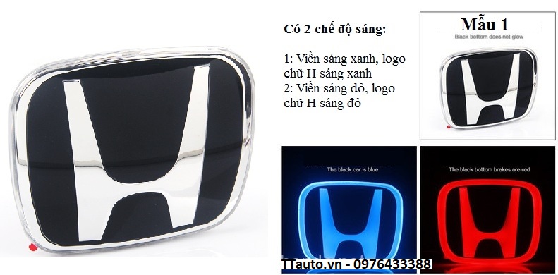 Logo đầu và đuôi xe có đèn LED cho các dòng Honda