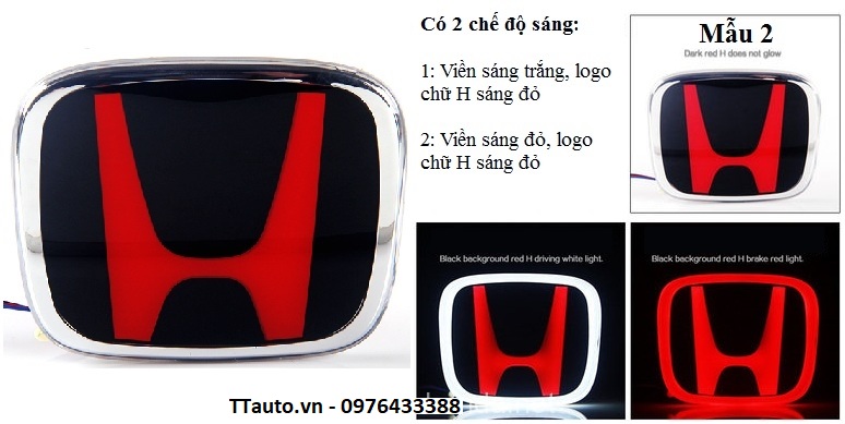 Logo đầu và đuôi xe có đèn LED cho các dòng Honda