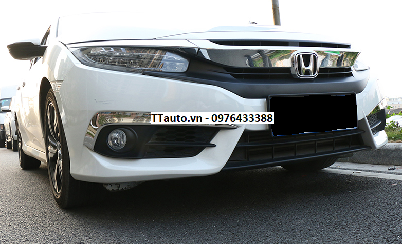 Viền đèn gầm trước sau mạ crom Civic 2016-2018