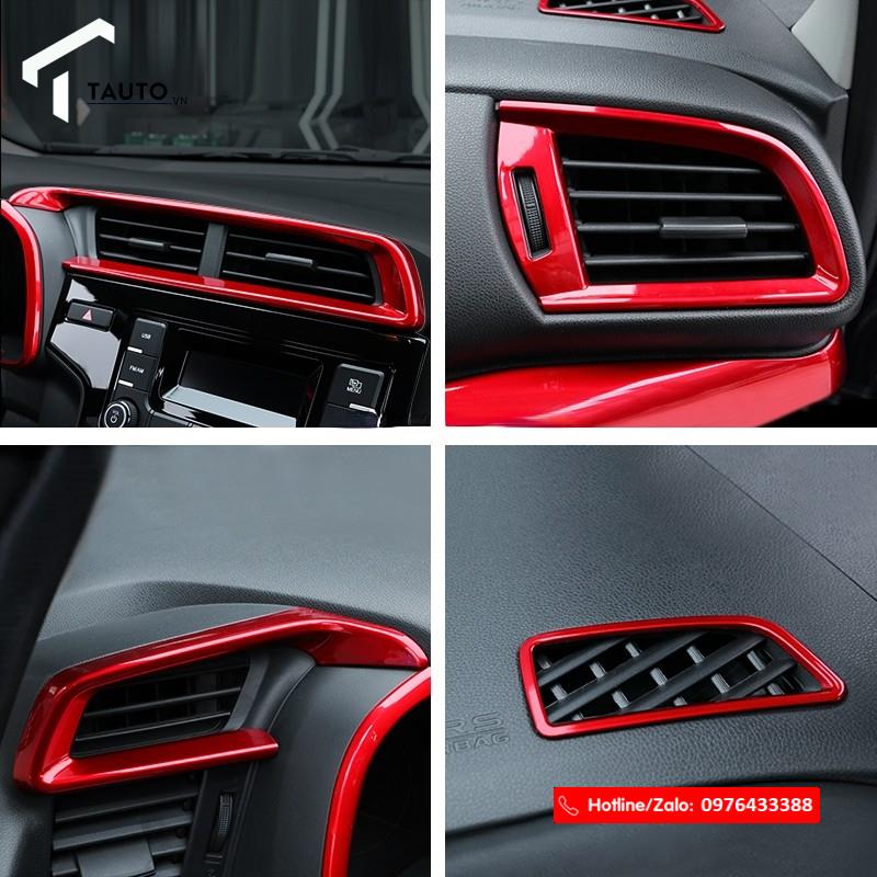 Ốp nội thất và ốp cần số màu đỏ Honda Jazz