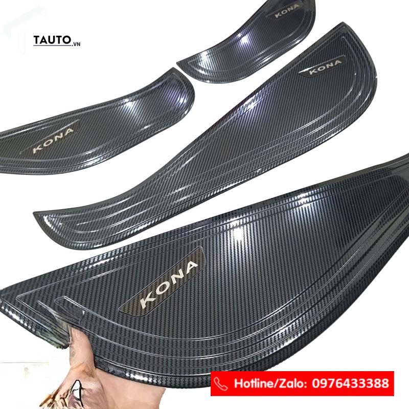 Ốp chống xước Tapli, Táp li cửa Hyundai Kona vân Carbon