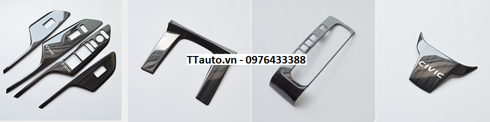 Combo ốp nội thất Titan 4 chi tiết cho Civic 2016-2020