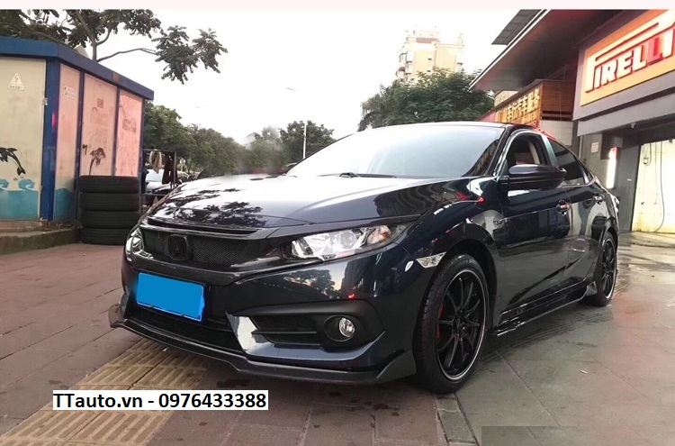 Lip trước sợi carbon Civic 2016-2018