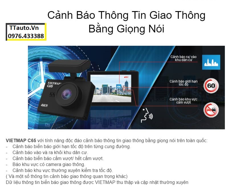 CAMERA HÀNH TRÌNH VIETMAP C65 CHÍNH HÃNG