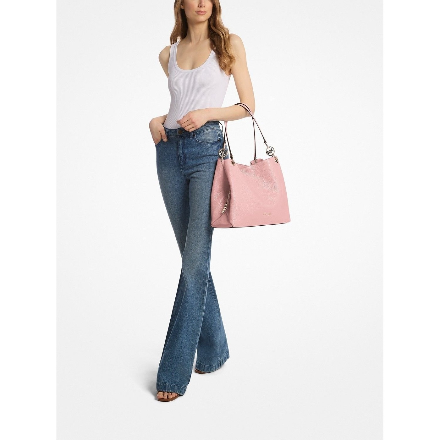 Túi Michael Kors CHRISTINA cỡ lớn - da hạt hồng phấn