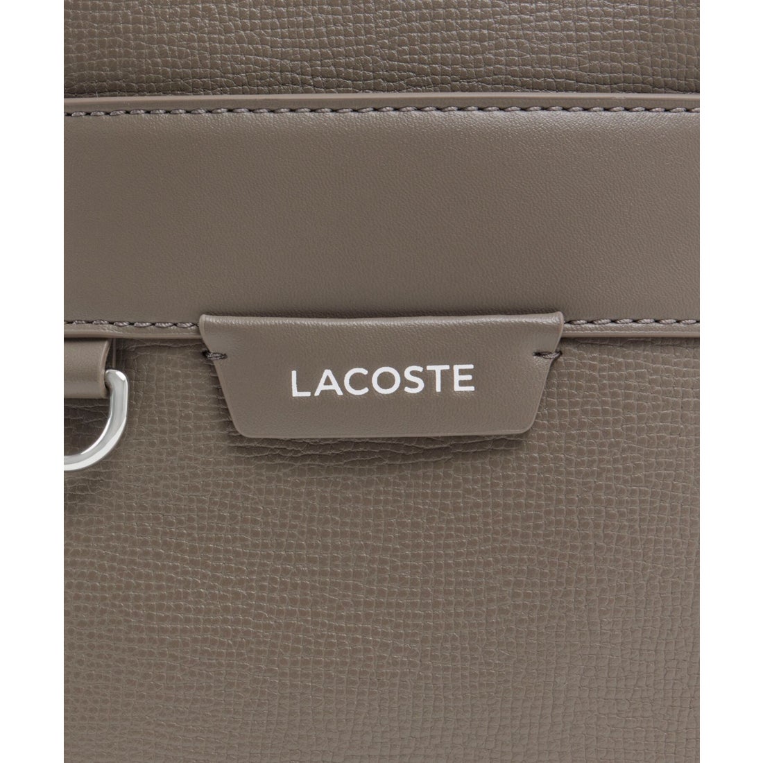 Túi đeo chéo LACOSTE Ocean - da bò dập vân hạt, màu xám