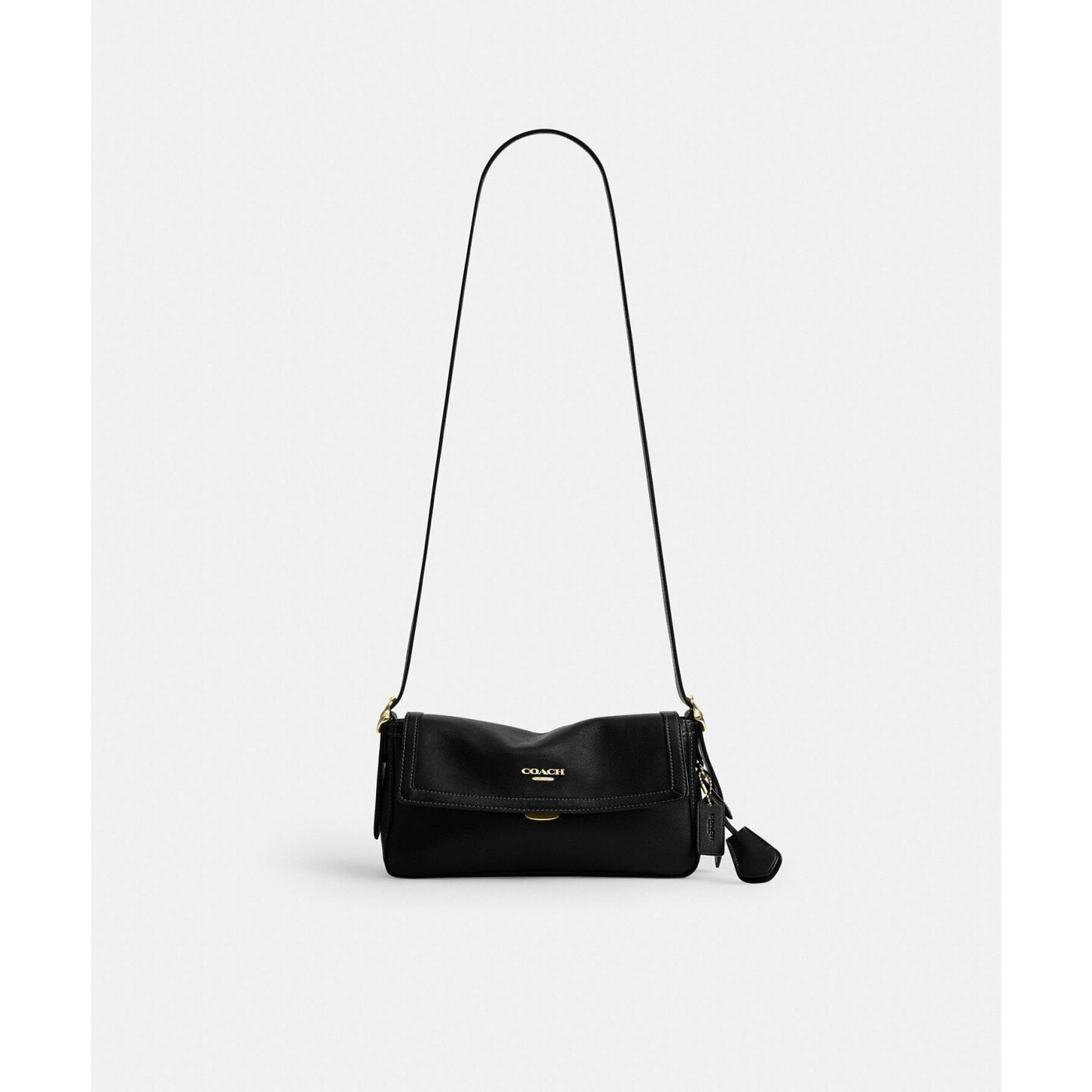 Túi Coach ETTA Small Flap - da nappa đen