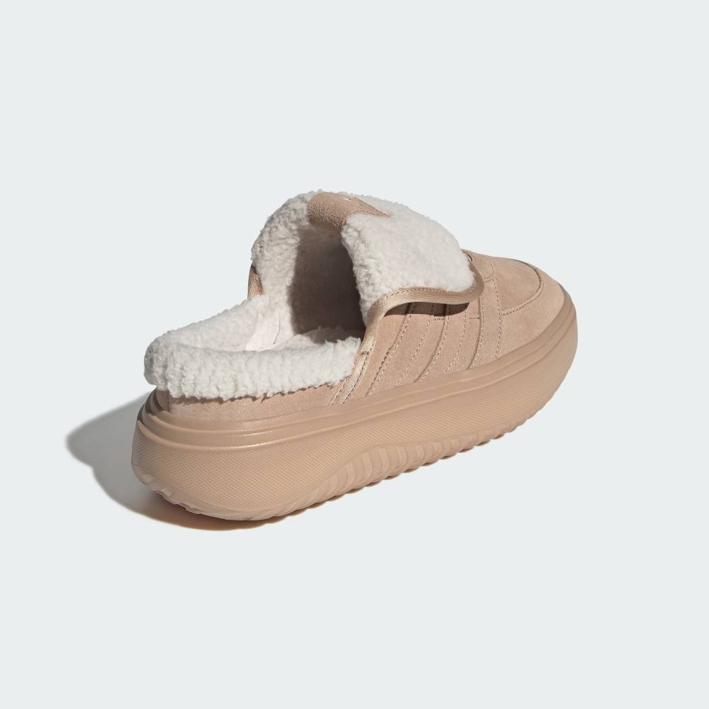Giày sục adidas Grand Court Mule lót lông - màu cát