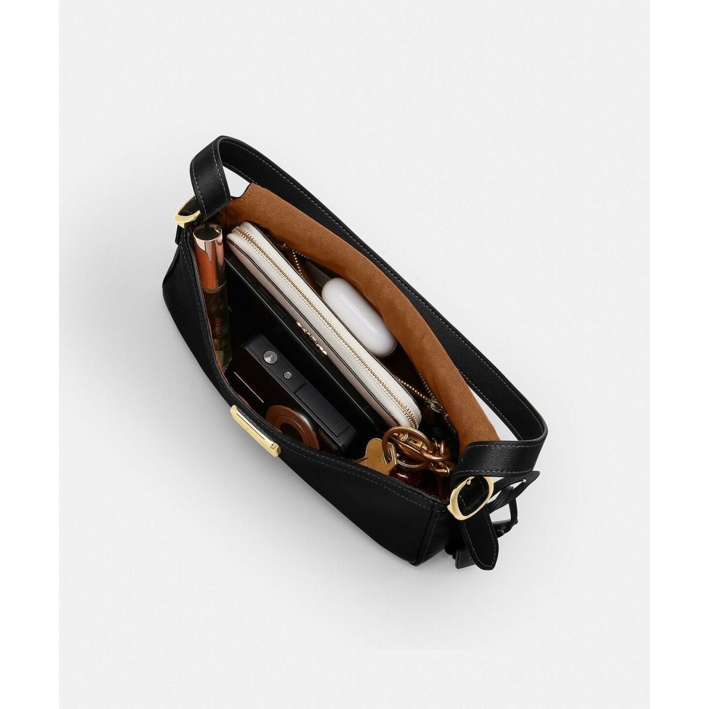 Túi Coach ETTA Small Flap - da nappa đen