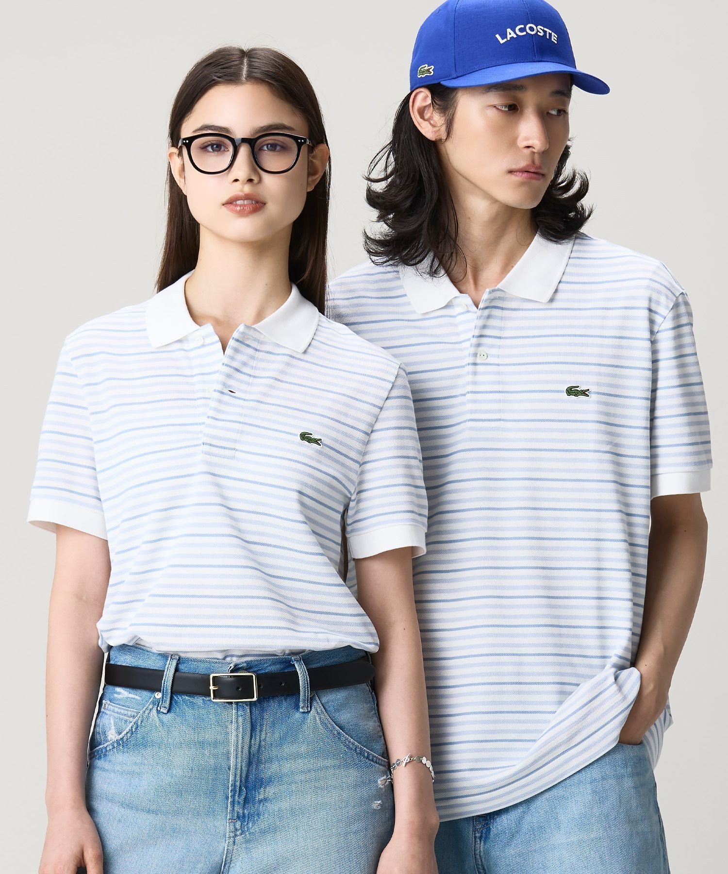 Áo polo LACOSTE vải piqué kẻ ngang - 3 màu