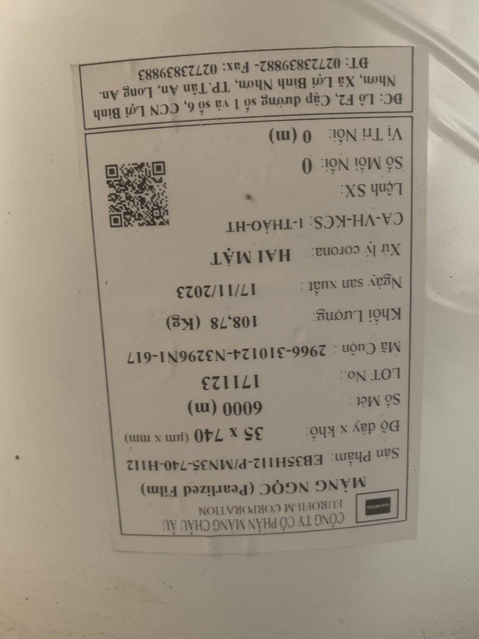 Màng bopp corona 2 mặt