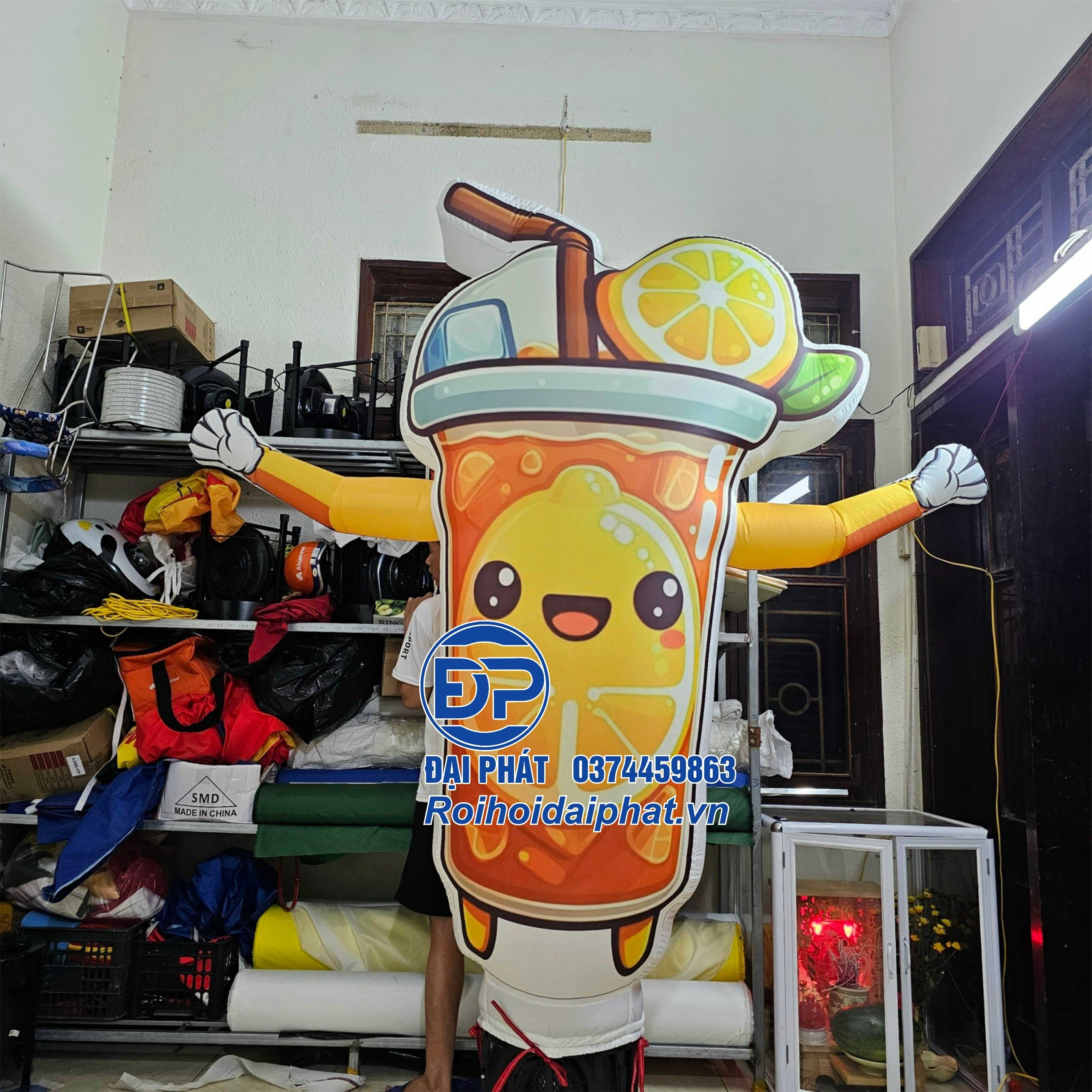 Rối Hơi vẫy tay quảng cáo Cafe, Trà Sữa