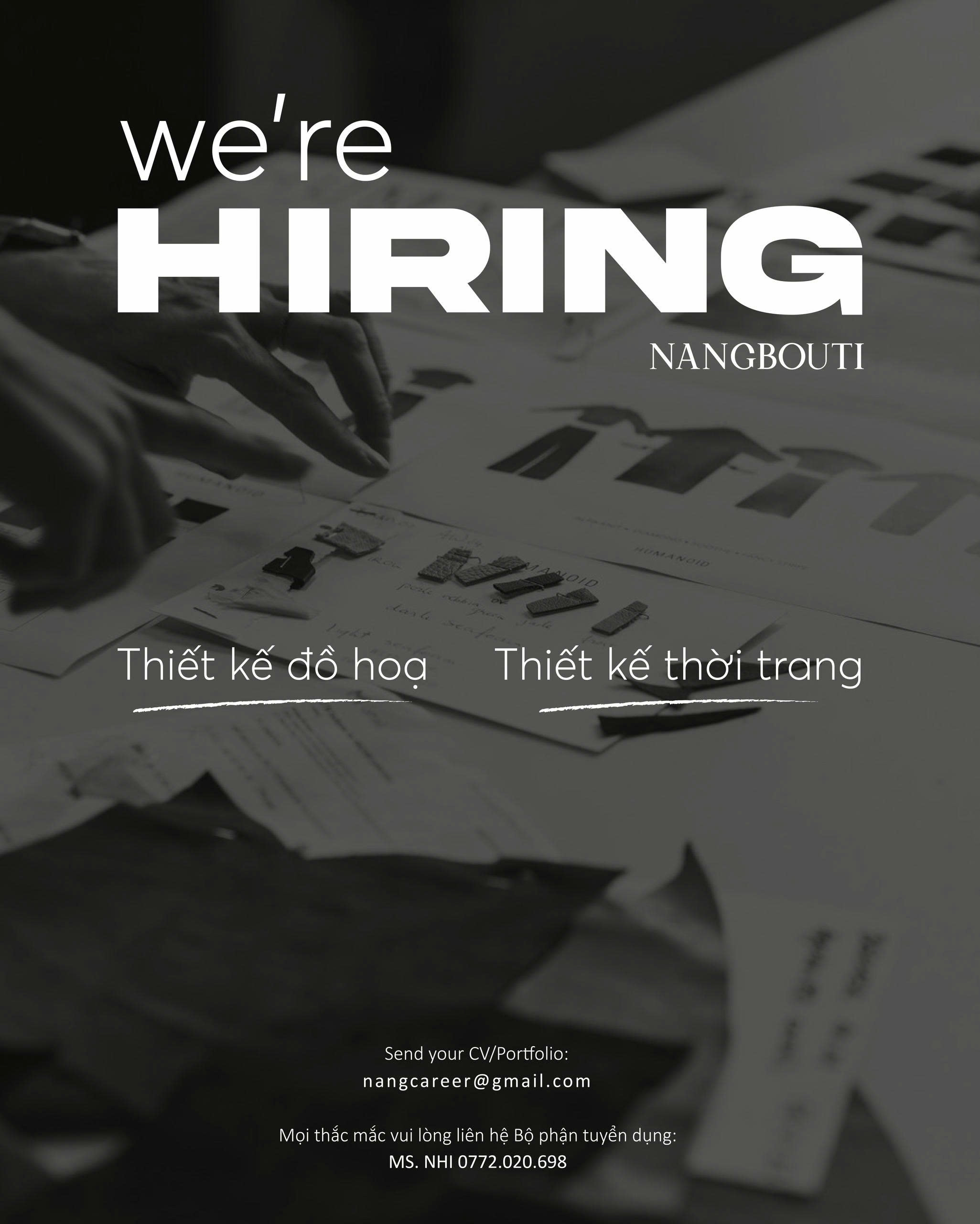 NANGBOUTI TUYỂN DỤNG THIẾT KẾ THỜI TRANG - THIẾT KẾ ĐỒ HOẠ (2026)