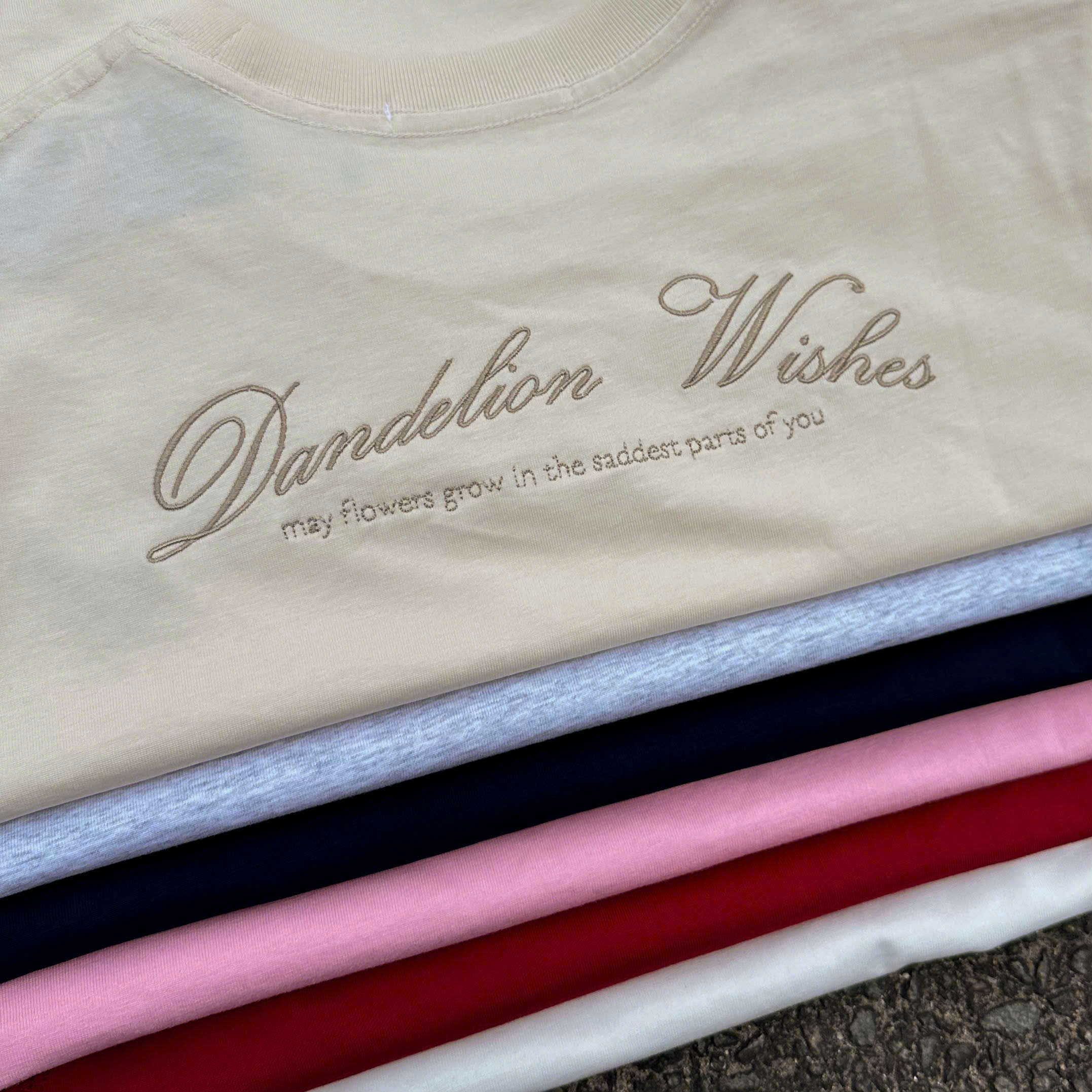 A29412 - A thun TN cổ tròn thêu Dandelion