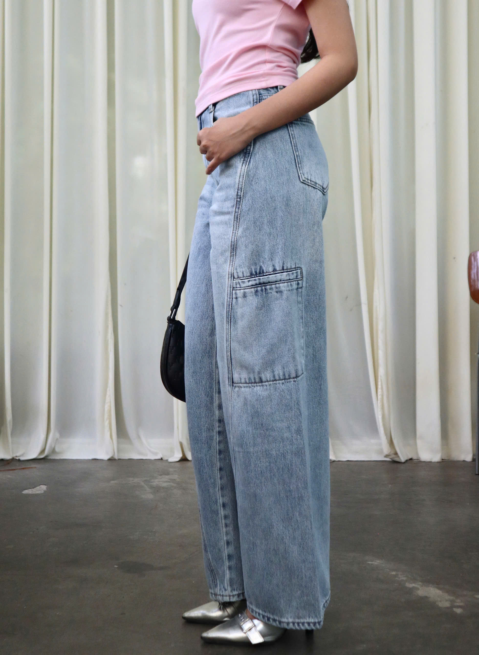 Q9921- 	Quần Jean Culottes rã xéo TT 2 túi sườn