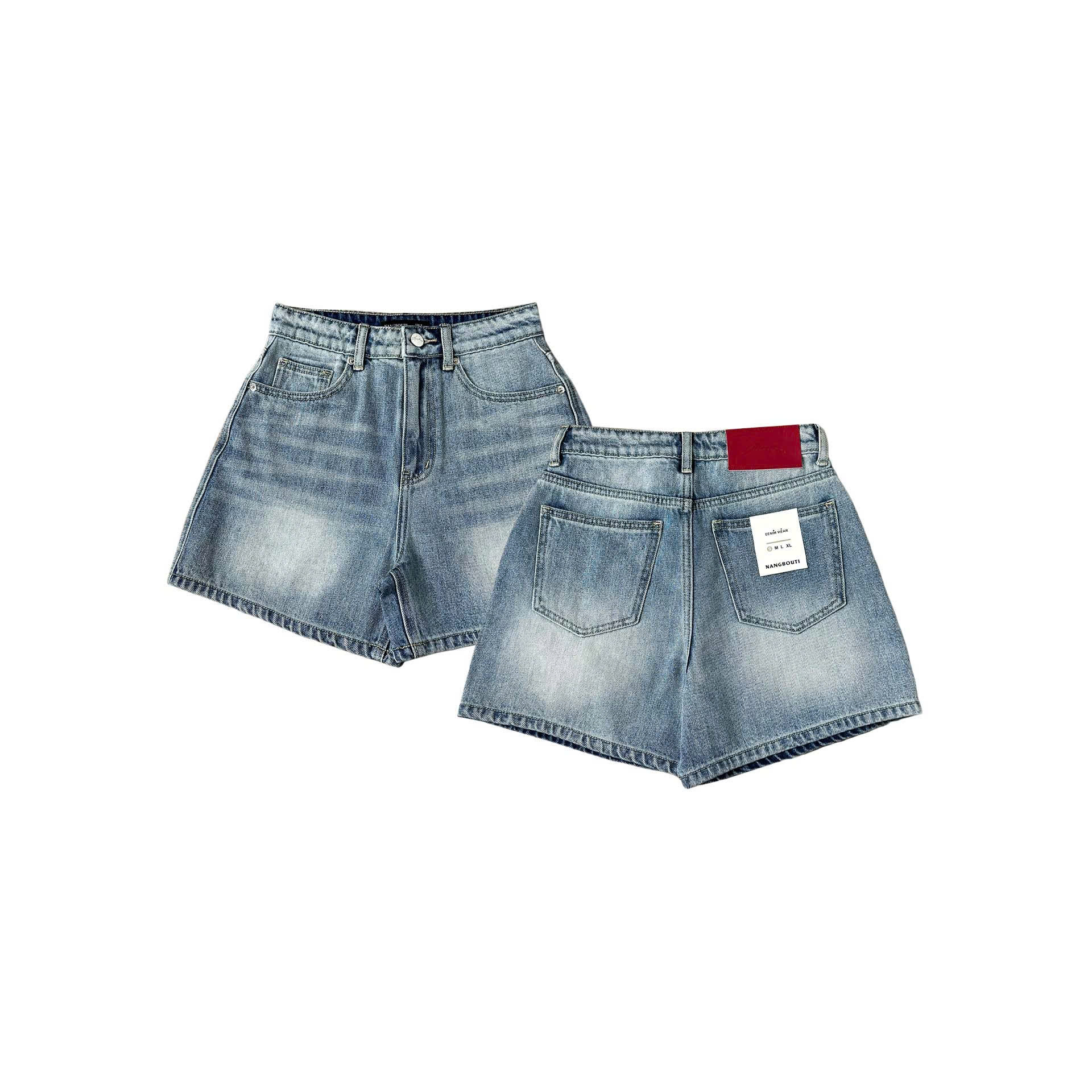 S3701- Short Jean lai nhỏ túi bầu