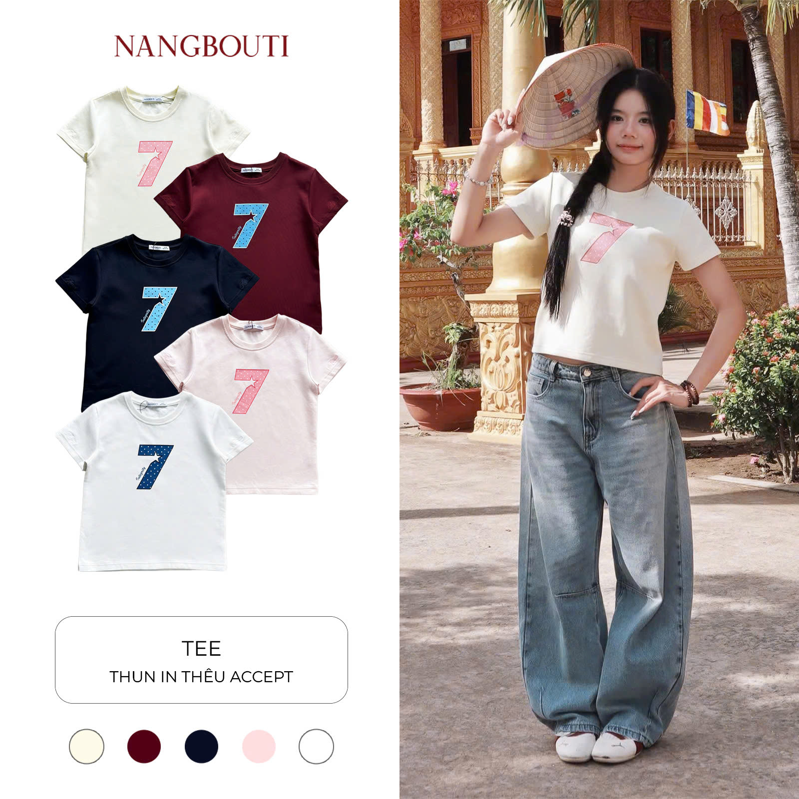 A29922 - Áo thun in thêu Accept