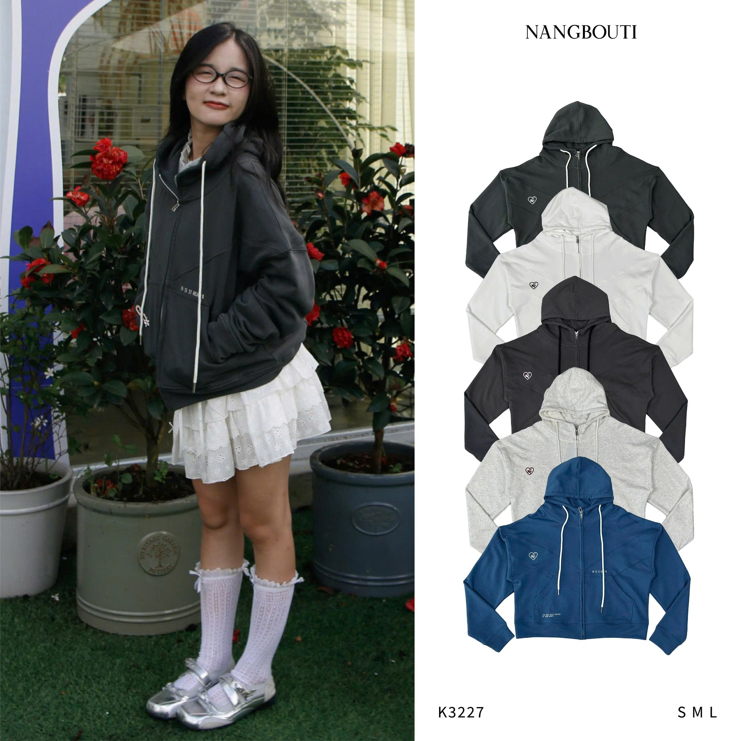 K3227-  Áo khoác rã in Fall in love