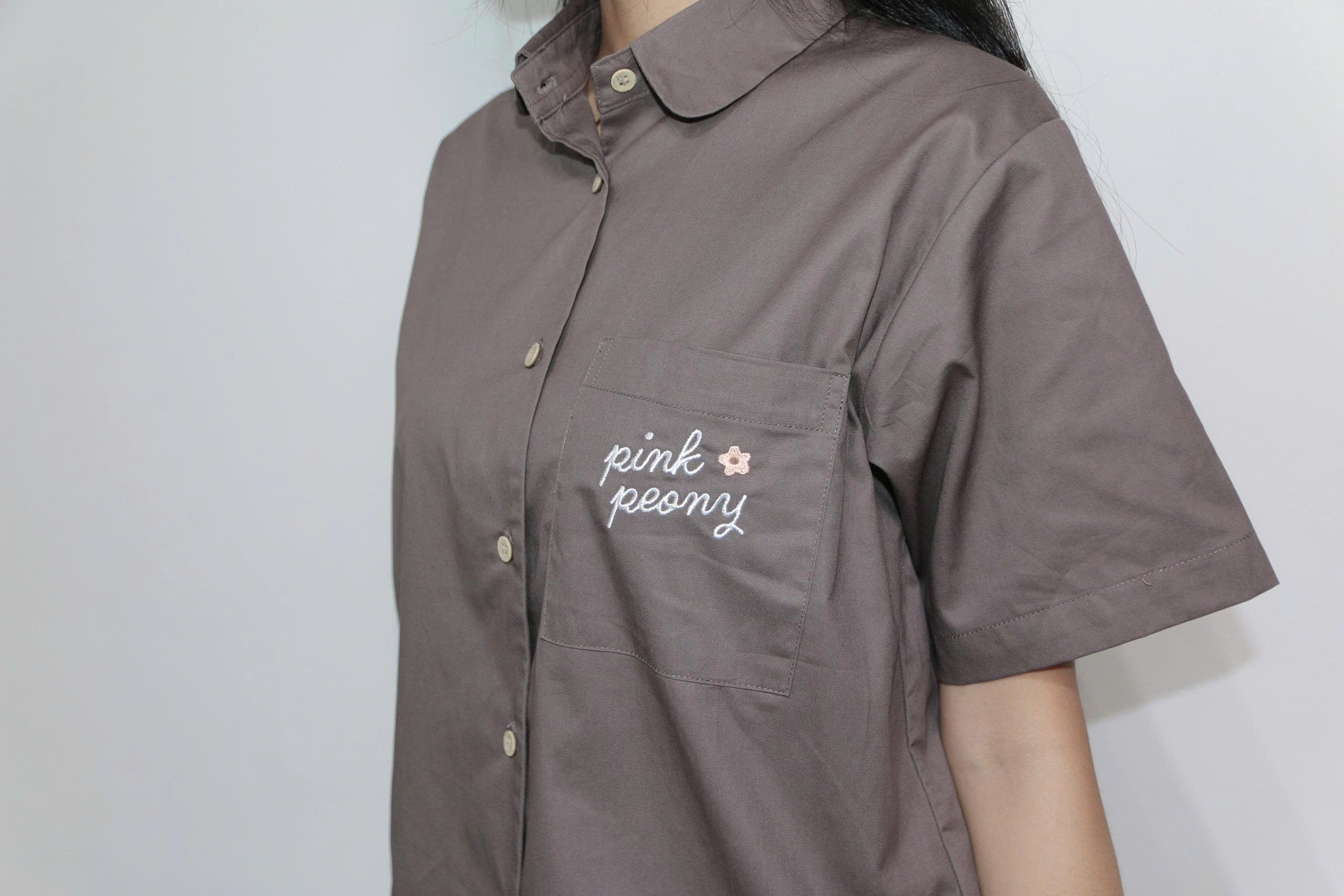 A28743 - A smi cổ sen TN 1 túi thêu Pink