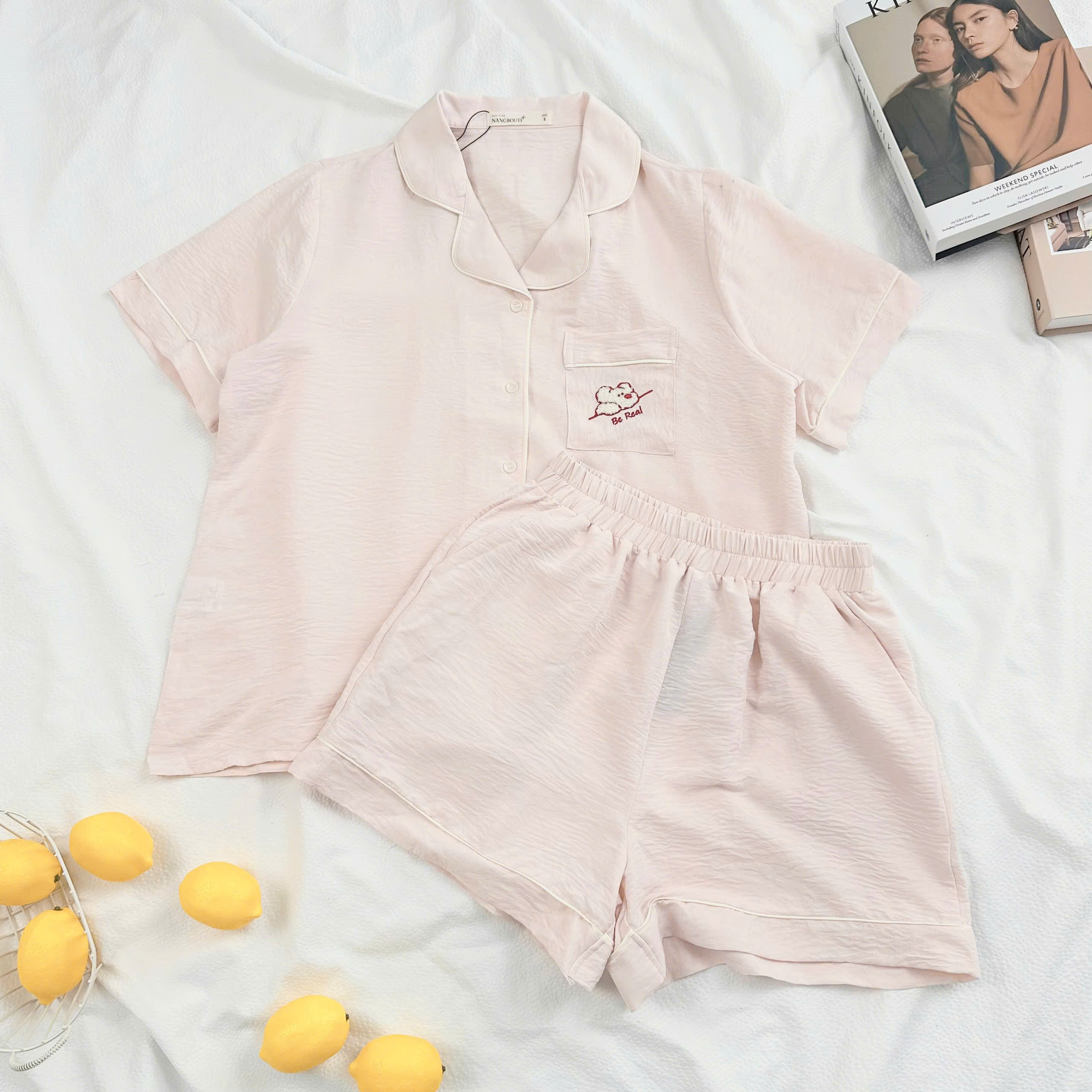 SE2117-	SE TNQN cổ bẻ thêu gấu