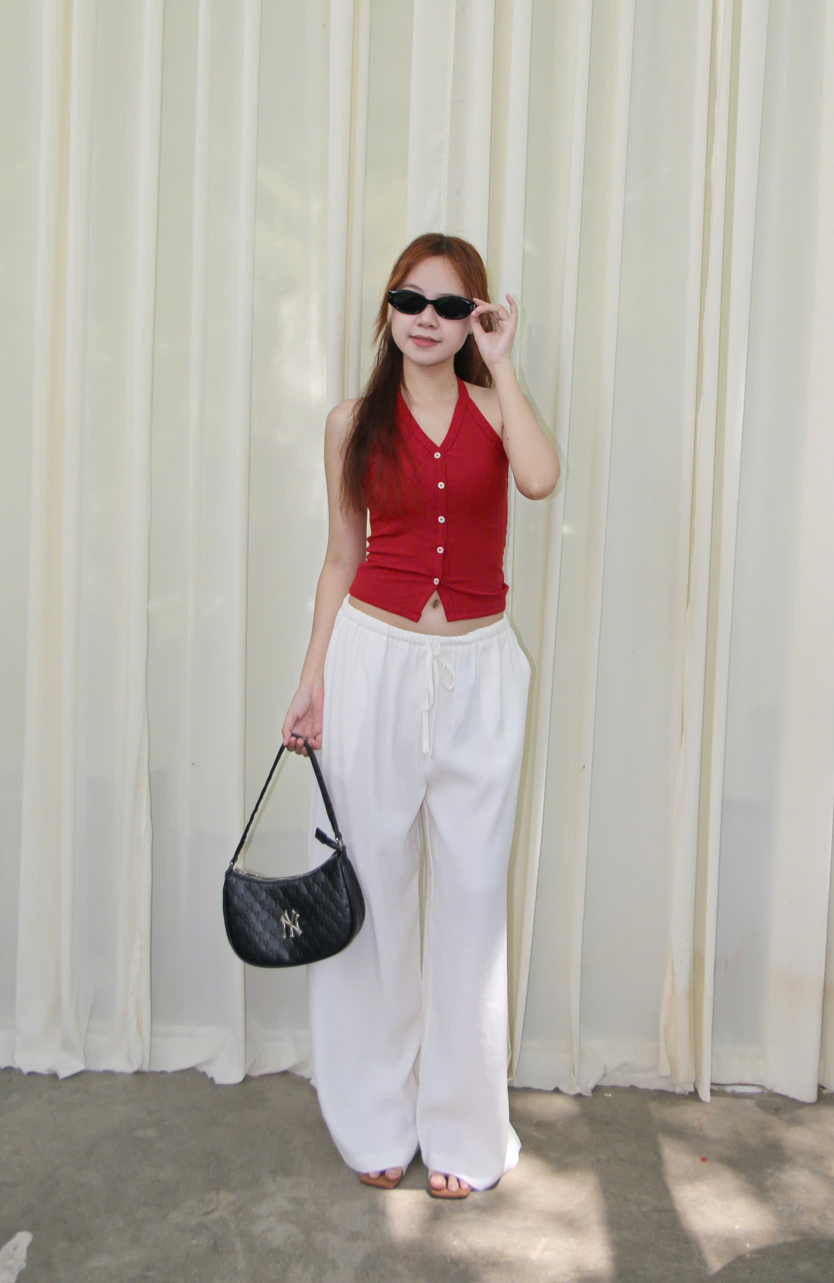 A29930- Áo thun kiểu cổ yếm cài nút