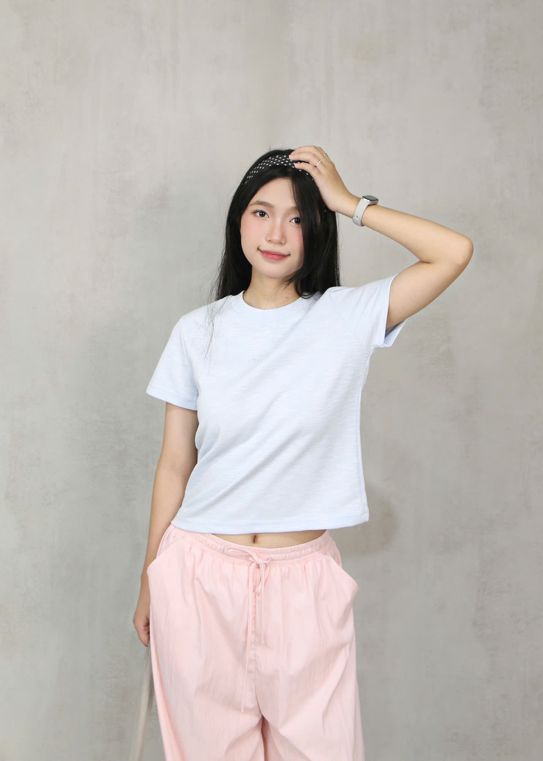 A29866 - Áo thun gọn thêu Fleur