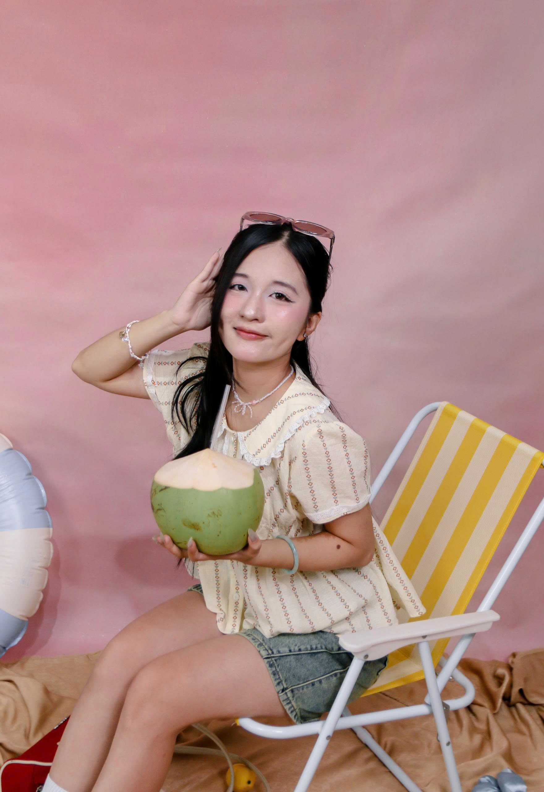 A29512 - A kiểu babydoll cổ sen ren dún ngực