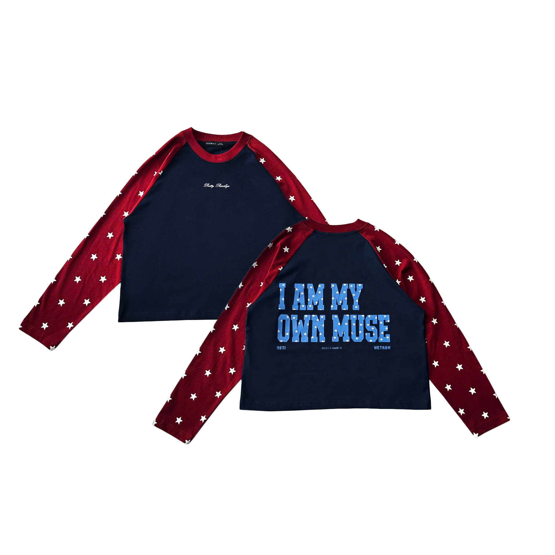 A29901- Áo thun raglan Tay Dài in Pretty