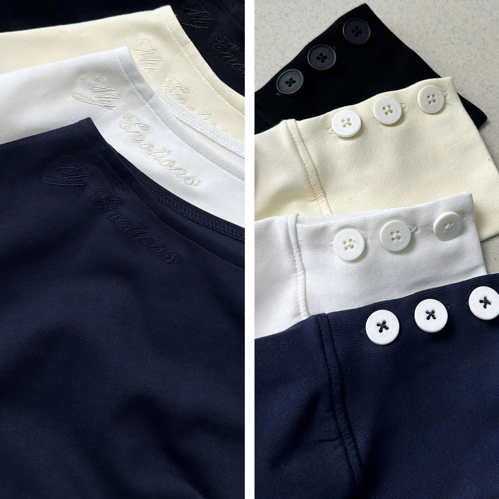 A29968 - Áo sweater thun cotton trễ vai thêu My emotions