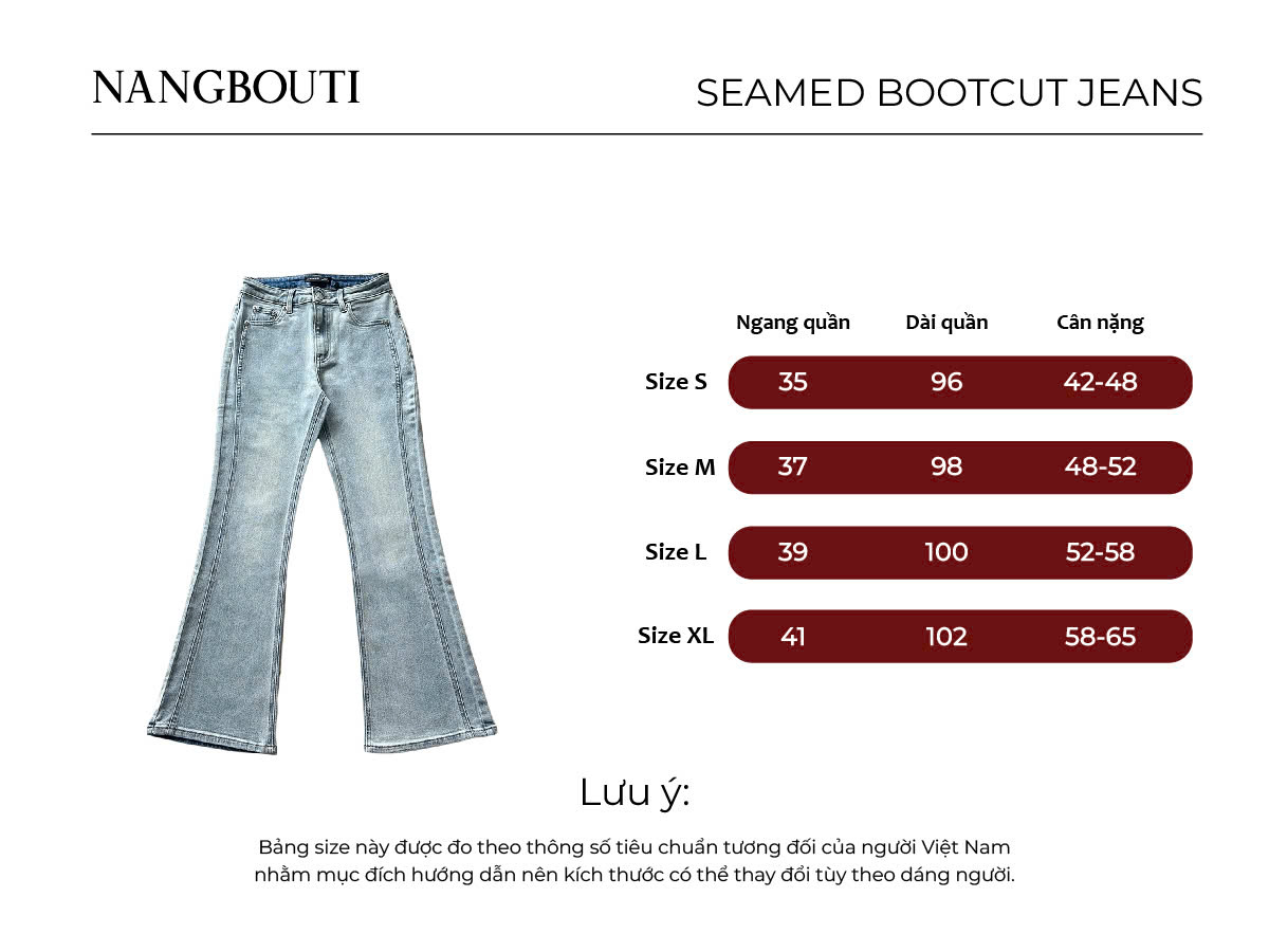 Q9908- 	Quần Jean ống loe 2 sườn