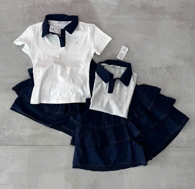 SE2085 - SE 2 món áo polo + váy ngắn tầng