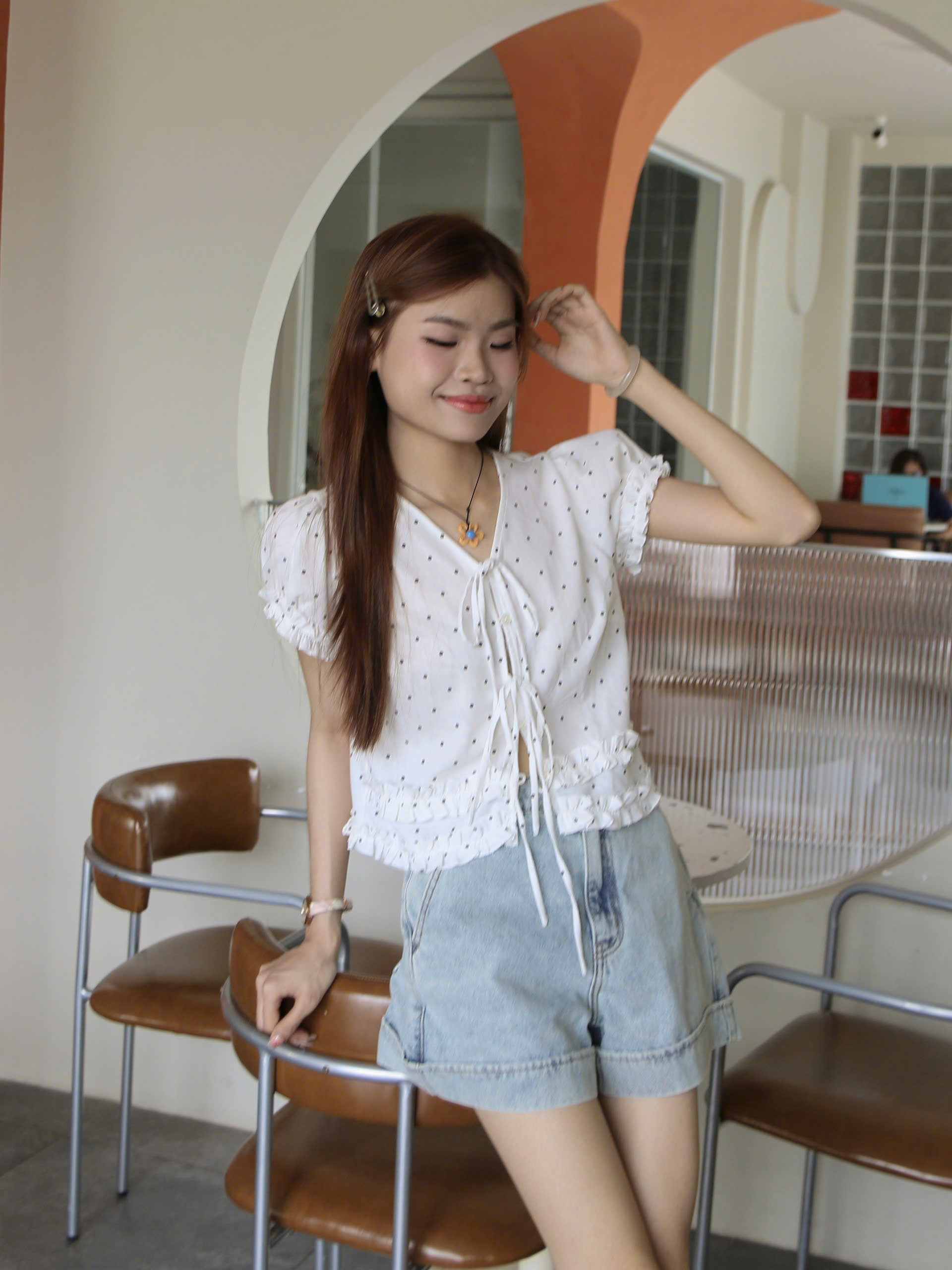 A29219 - A kiểu buộc dây nơ bèo lai&tay