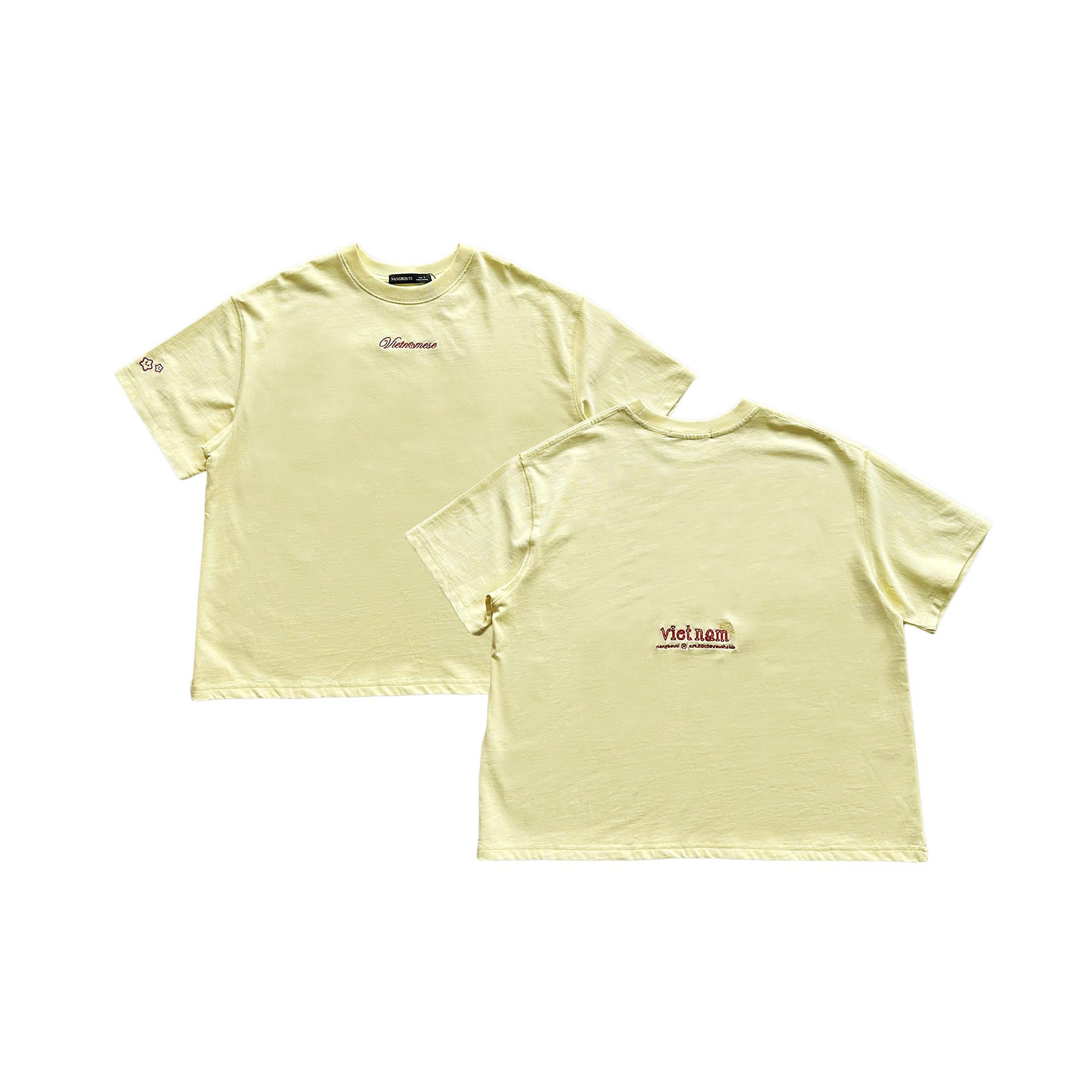A29942- Áo thun boxy thêu Vietnamese ngôi sao
