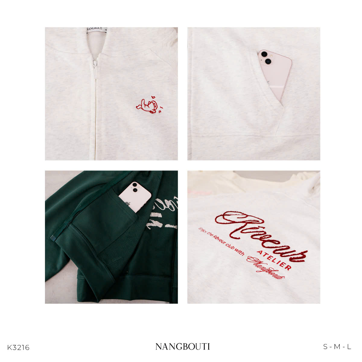 K3216 - K khoác thun thêu Rever