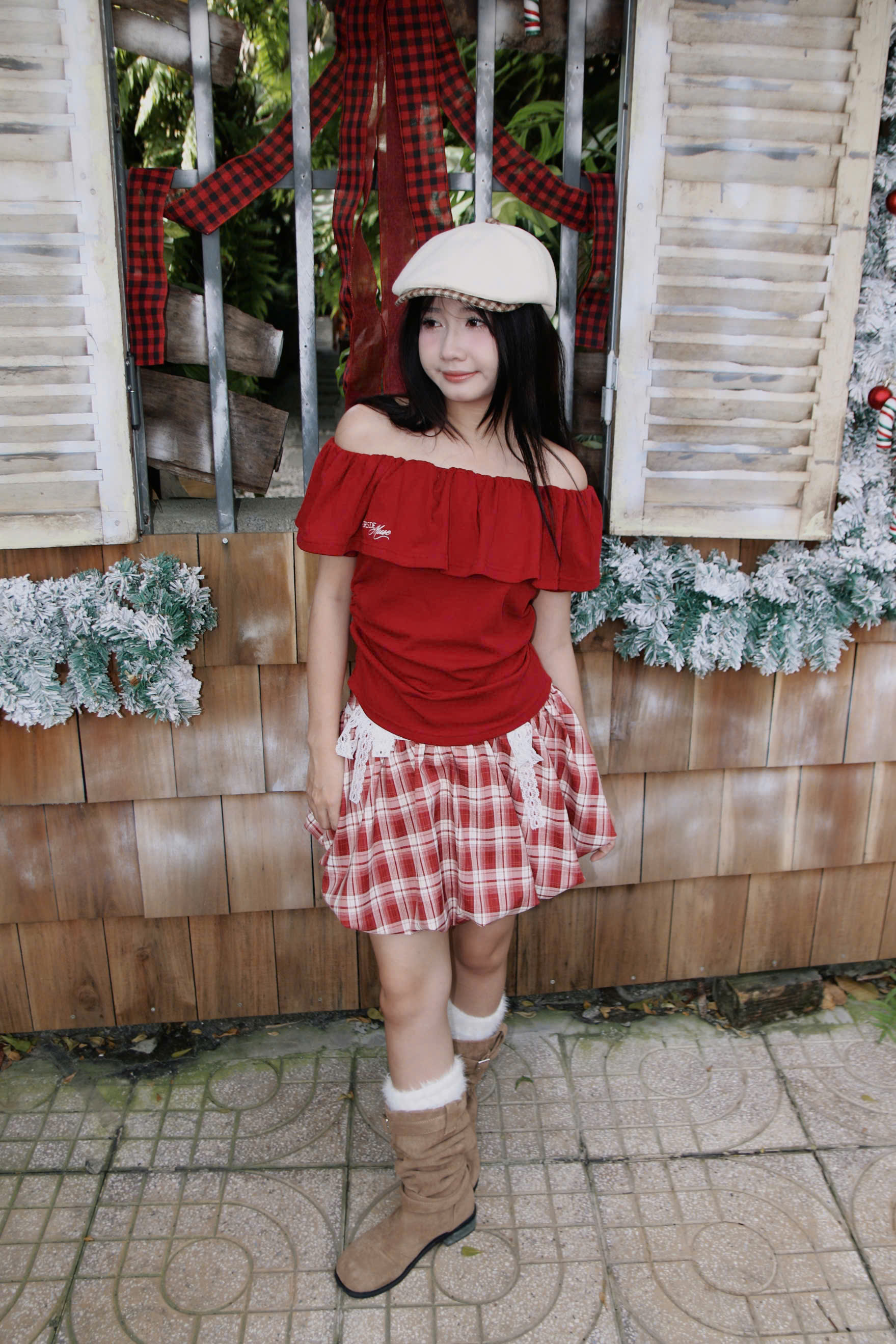 A29249 - A thun trễ vai thêu FLE..Muse