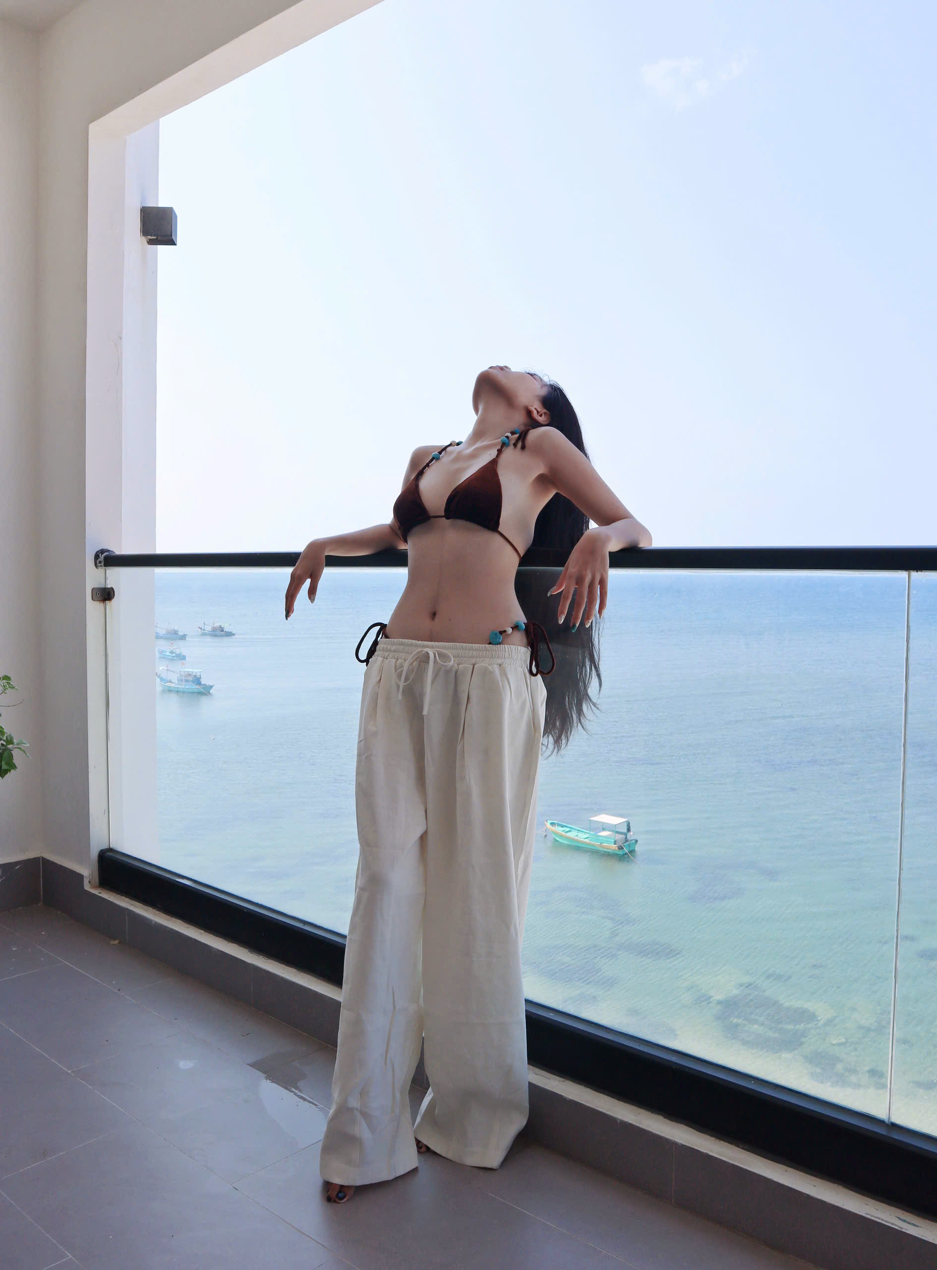 Q9789-  Q vải ống cong lưng thun