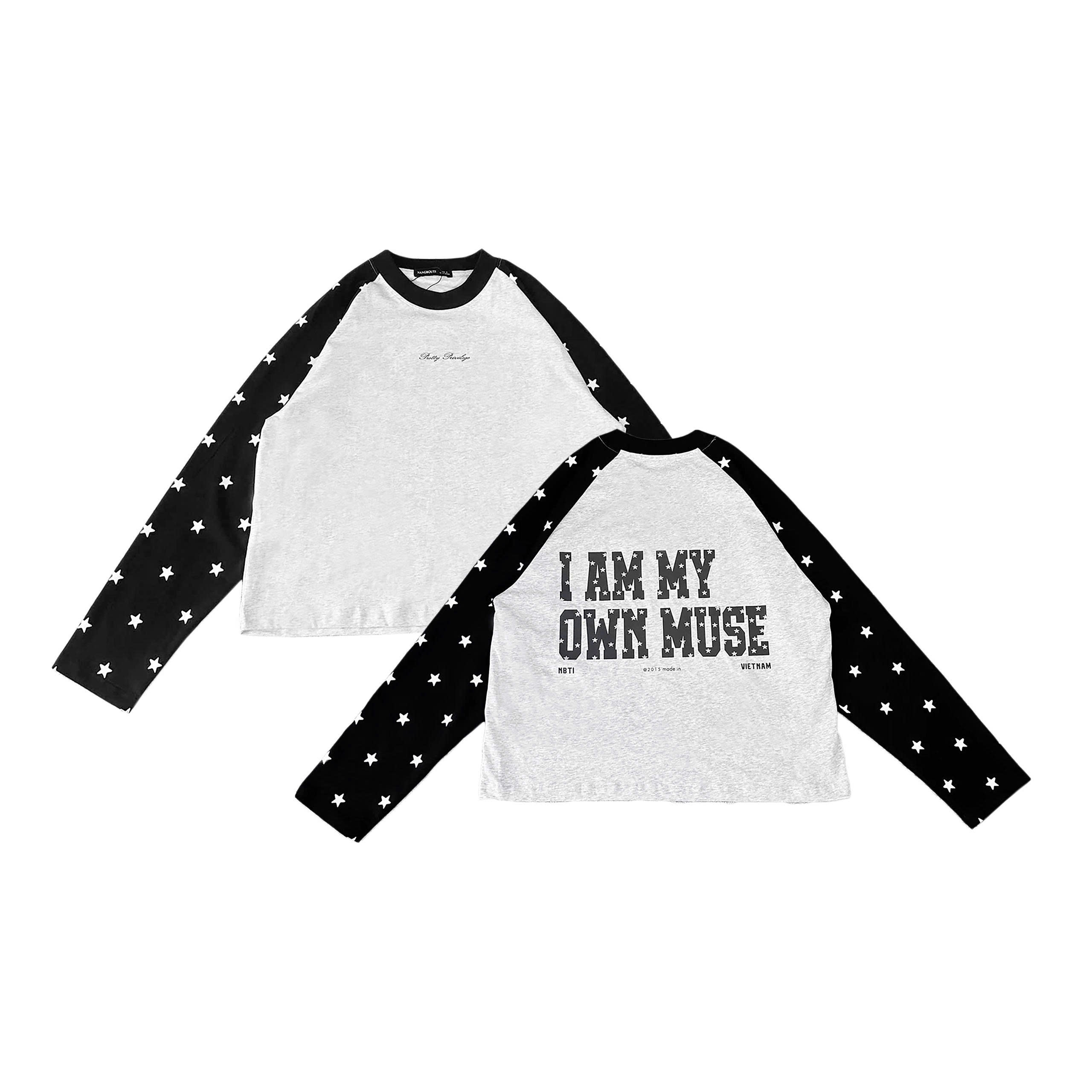 A29901- Áo thun raglan Tay Dài in Pretty