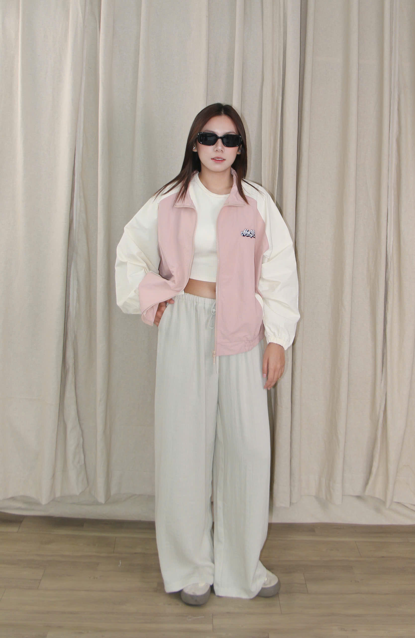 Q9787- 	Q linen nữ ống rộng lưng thun